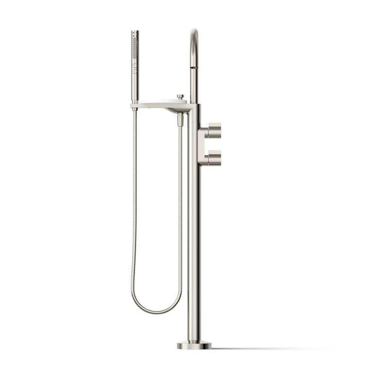 Components Floor-Mount Bath Filler Trim, Polished Nickel, Knob Handle