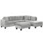 Canapé modulaire de 105 po avec repose-pieds avec rangement, canapé en L avec 2 coussins et porte-gobelets, canapé modulaire avec méridienne réversible pour le salon-28884376