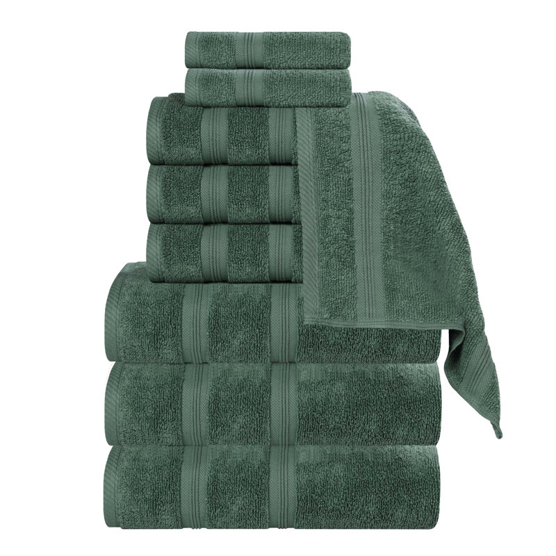 Ensemble de serviettes assorties en coton Smart Dry Zero Twist, Vert forêt