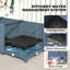 Lit de jardin surélevé en plastique, bac à fleurs extérieur 4 x 1 x 1 pi avec trous de drainage pour légumes, herbes, bleu-71108287-71108286