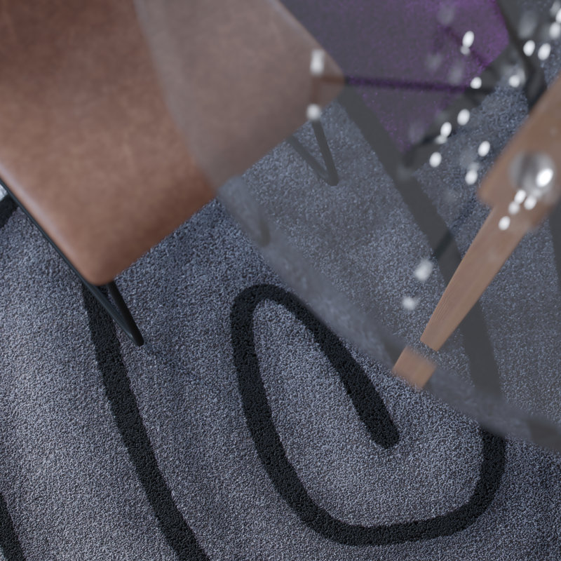 Round 7' Purple and Gray Abstract Synthetic Area Rug