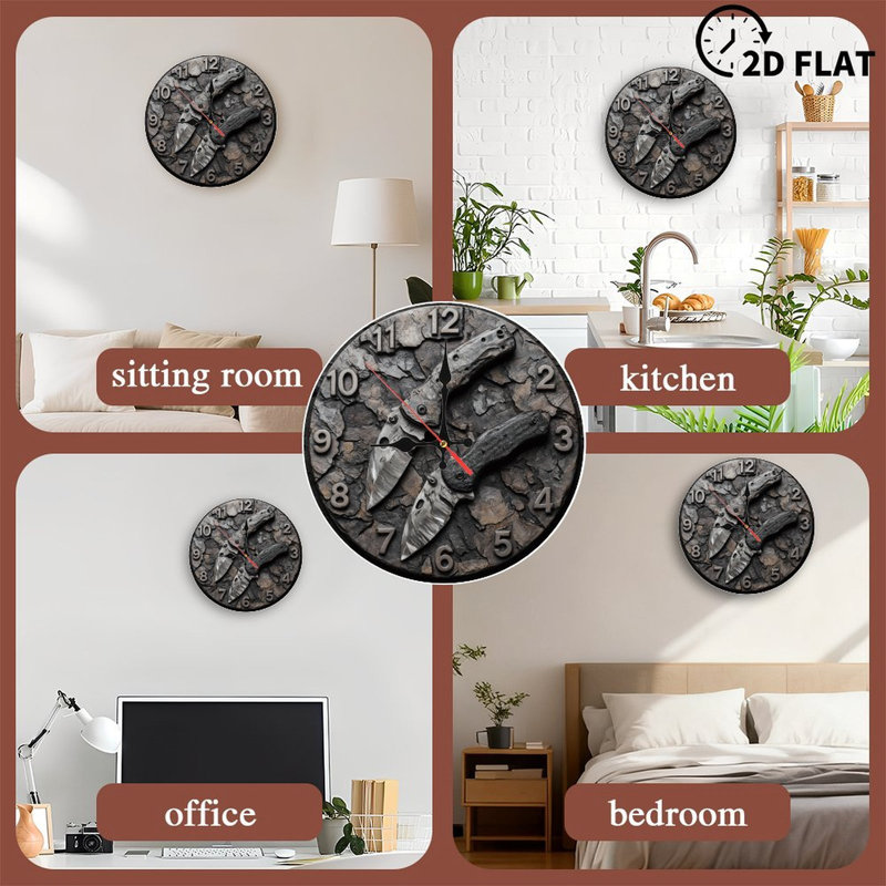 Horloge avec couteaux pliants