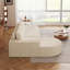  Canapé modulaire incurvé moderne 108,5 po en chenille, canapé modulaire en L avec 3 coussins, méridienne gauche, beige-334975284-334975285