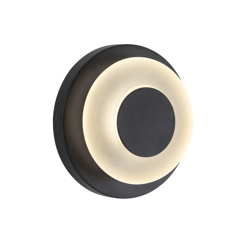 Stephord Outdoor Sconce, Black/Frosted Glass
