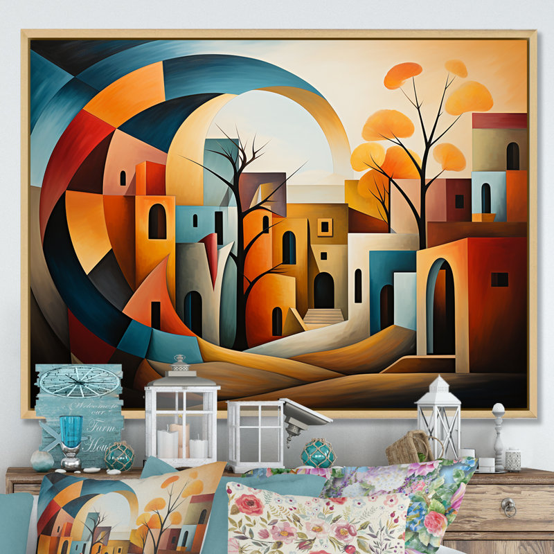 Cubes, décorations de campagne, paysage I - campagne, art mural, salon, Cadre naturel flottant, H 12 po x l 20 po