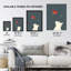 Cat with Rose Butterfly Artwork Simple Cute Wall Art Print