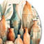 Vase en céramique orange et vert Soulful I-88619452