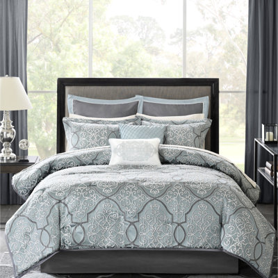Literie grand bleu - édredon de luxe en coton 12 pièces Majestic
