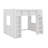 Queen-Scale Wooden Loft Bed With Cabinets & Shelving, Space-Efficient Multifunctional Loft Bed For Compact Rooms-701108619