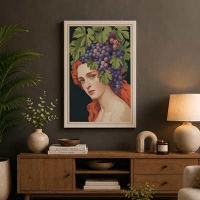 Grape Crown Portrait Vintage - Wrapped Canvas