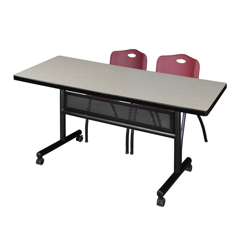 Kobe Training Table, 29" H x 72" L x 30" W, Burgundy, Maple