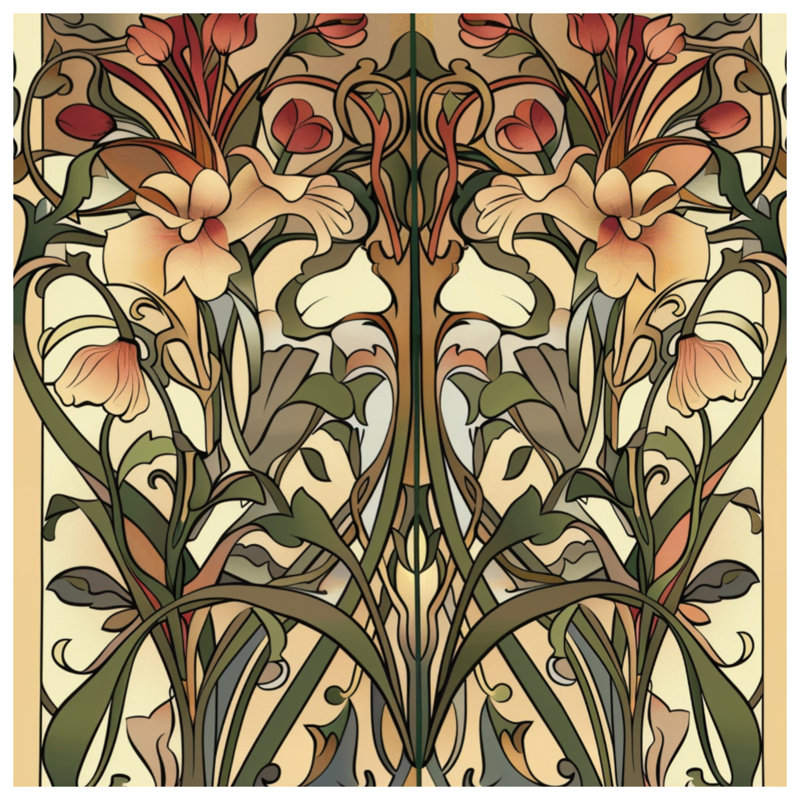 Couvre-lit matelassé Art Nouveau, Grand lit