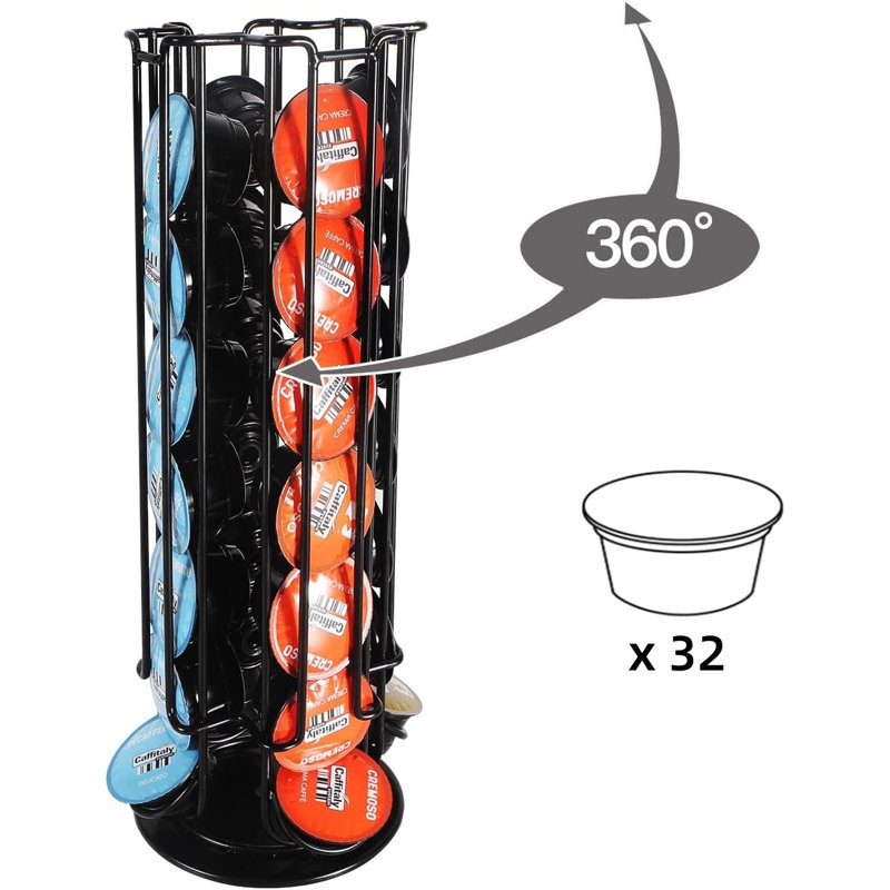 Rotating Coffee Capsules Holder for 32 Pods Storage