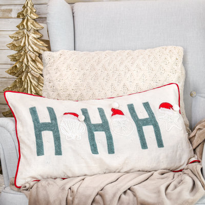 Embroidered Cotton Blend Throw Pillow
