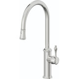 Davoli Pull-Down Kitchen Faucet with Button Sprayer - High Arc Spout
