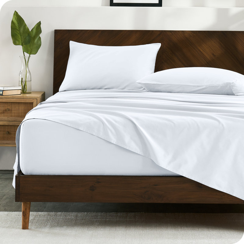 White Organic Cotton Sateen Standard Pillowcase Set