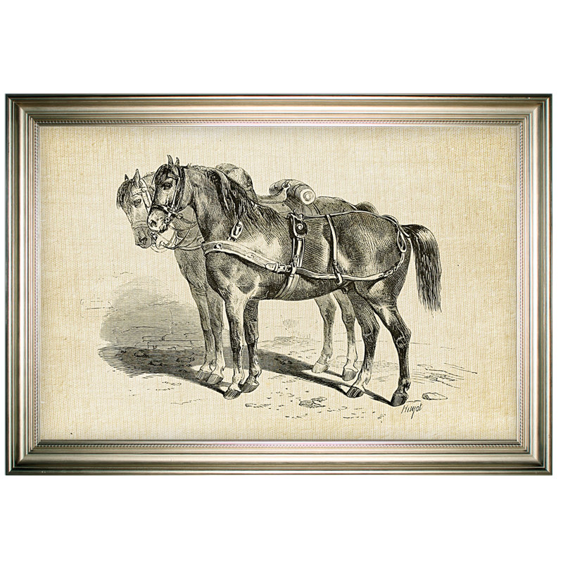 « équin plate i », reproduction, Cadre argenté, H 30 po x l 42 po x P 2 po, Pas de tapis