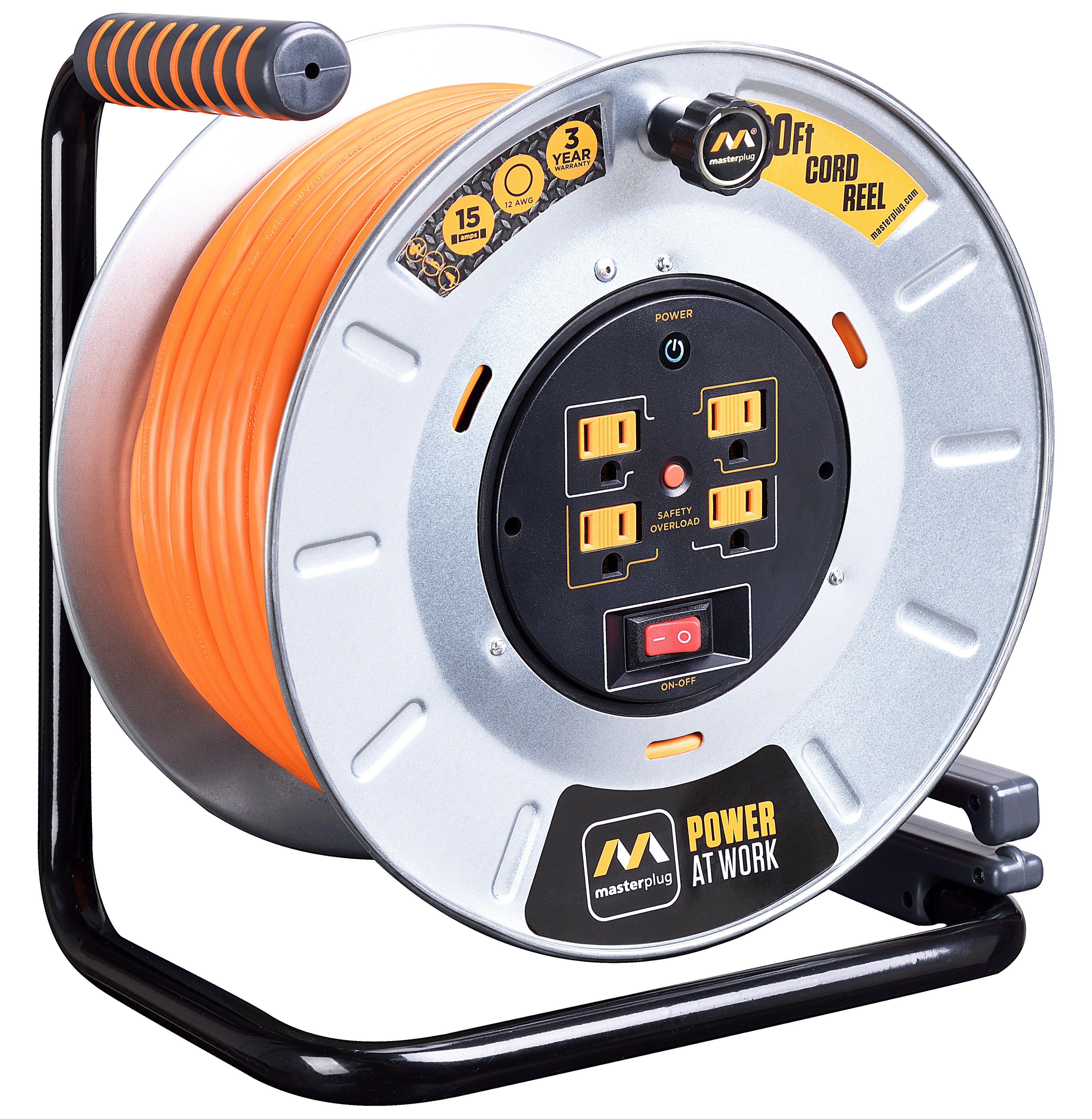 Luceco Masterplug Heavy Duty 50Ft Extension Cord Reel