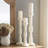 Mango Wood Decorative White Candle Holder Set