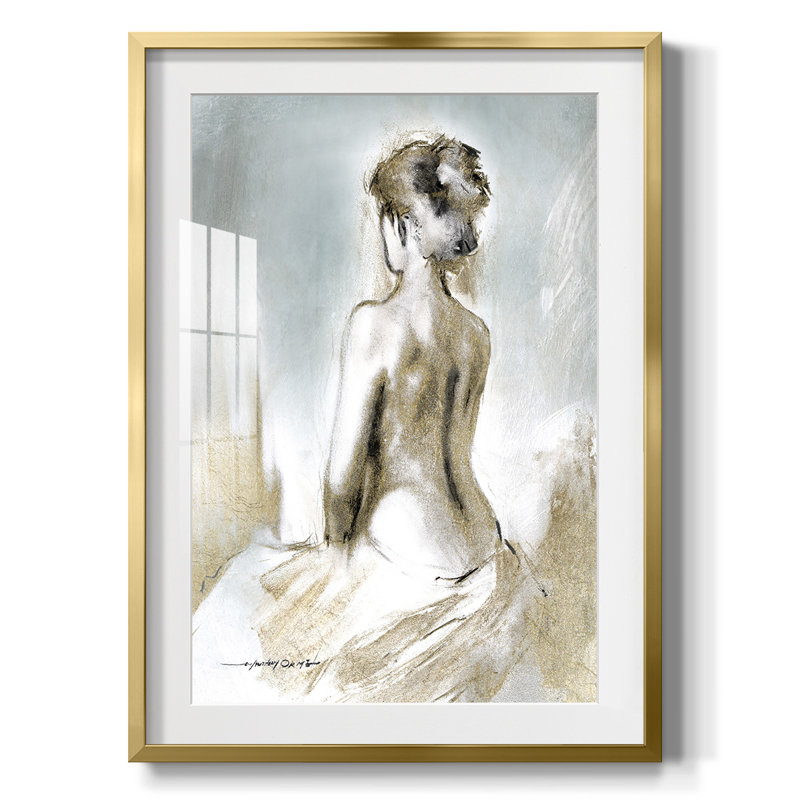 Puerto Vallarta - Toile tendue avec châssis, H 28,5 po x l 20,5 po, Doré