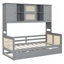 Lit de jour polyvalent en bois avec armoire intégrée et lit gigogne pour optimiser l'espace-425502671-425502668