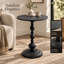 Table de bout noire en métal de style rétro avec table d'appoint ronde pour le chevet et le salon