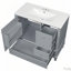 Meuble-lavabo 36 po avec lavabo en céramique, 3 tiroirs et armoire avec tablettes-705809846