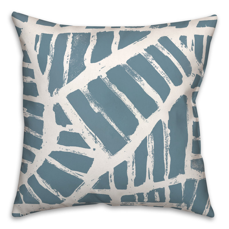 Coussin décoratif intérieur / extérieur à motif floral, Bleu