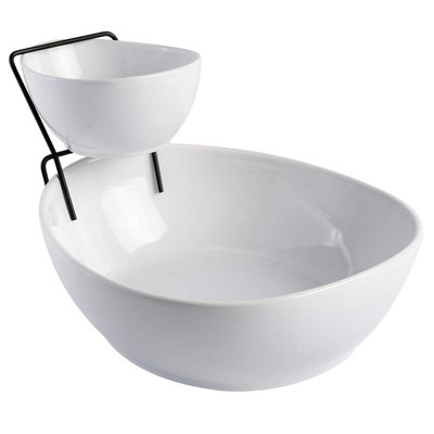Gibson Ceramic Chips And Dip Platter