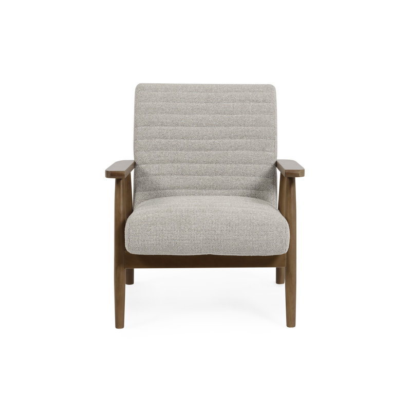 Upholstered Chenille Armchair, White