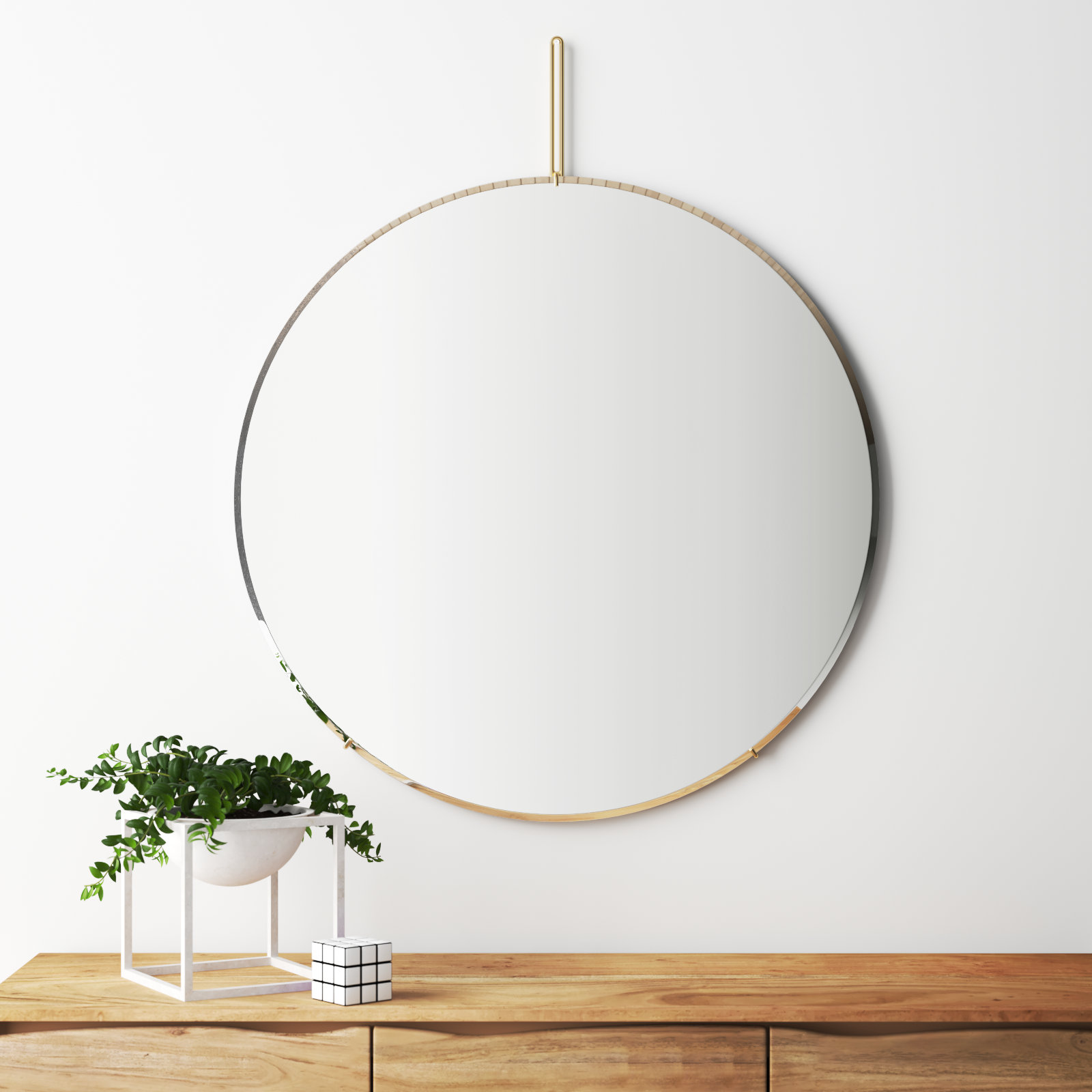 Galactic Stainless Steel Accent Mirror, 43.25" x 35.5"