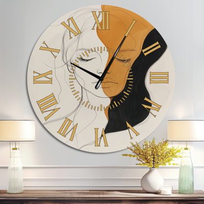Figure in a Single Line - Abstract Metal Wall Clock