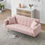 Canapé-lit 71,7 pouces en molleton rose avec deux coussins décoratifs-913325358