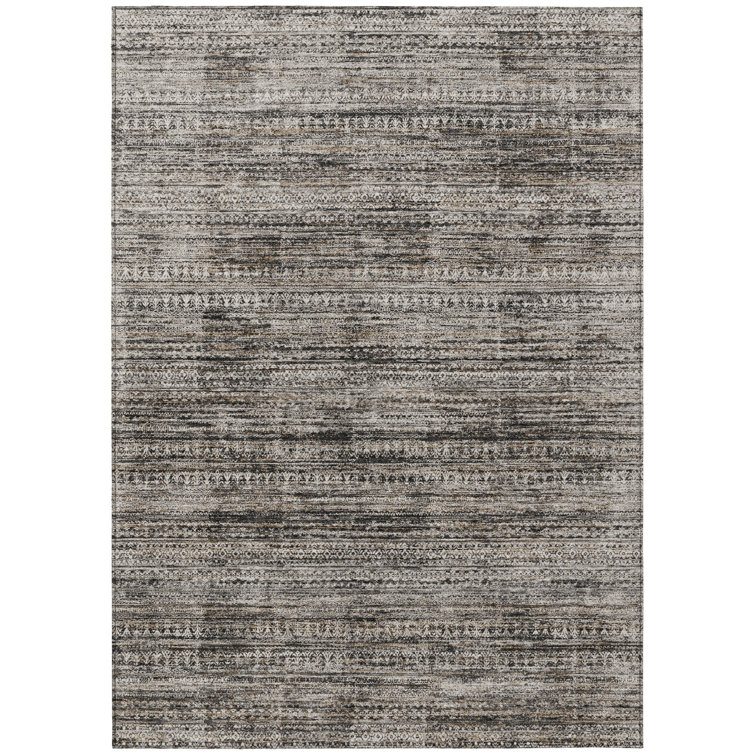 Machine Washable Indoor/Outdoor Xhevrie Taupe Rug