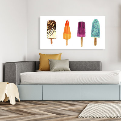 Iced Lollipop Canvas Art | Food Illustrative Home Decor