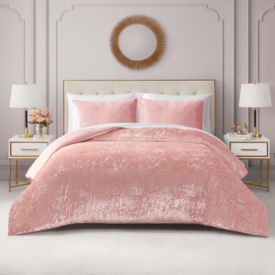 Juicy Couture Crushed Velvet Reversible Comforter & Shams Bedding Sets Juicy Couture 