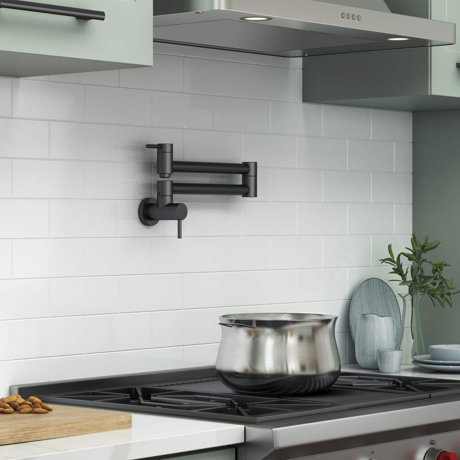 Circular Pull-Down Pot Filler, Matte Black