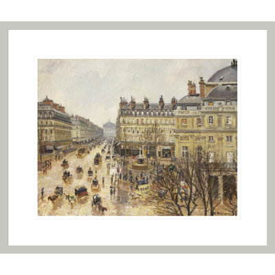 Place du théâtre français à Paris: pluie par Camille Pissarro - estampe numérique encadrée