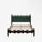 Ines Wood Bed Frame with Upholstered Headboard - Velvet Upholstery-446306939-449762895