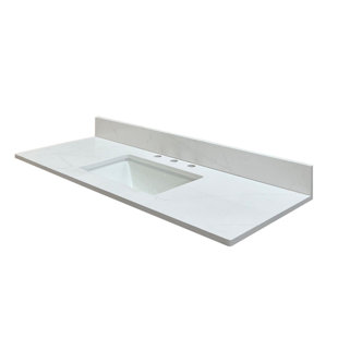 Comptoir de meuble-lavabo en pierre de quartz 48 po avec lavabo et robinet