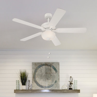 Gallant II 52 in. Indoor/Covered Outdoor Matte White Transitional Ceiling Fan with Three 3000K LED Bulbs Included