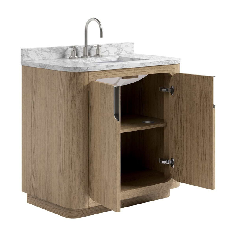 Corbin 36" Freestanding Single Bathroom Vanity with Carrara Marble Top