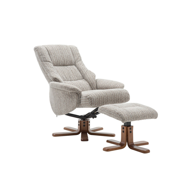 Birchanger 76cm Wide Swivel Standard Recliner, Wheat, Autumn Oak