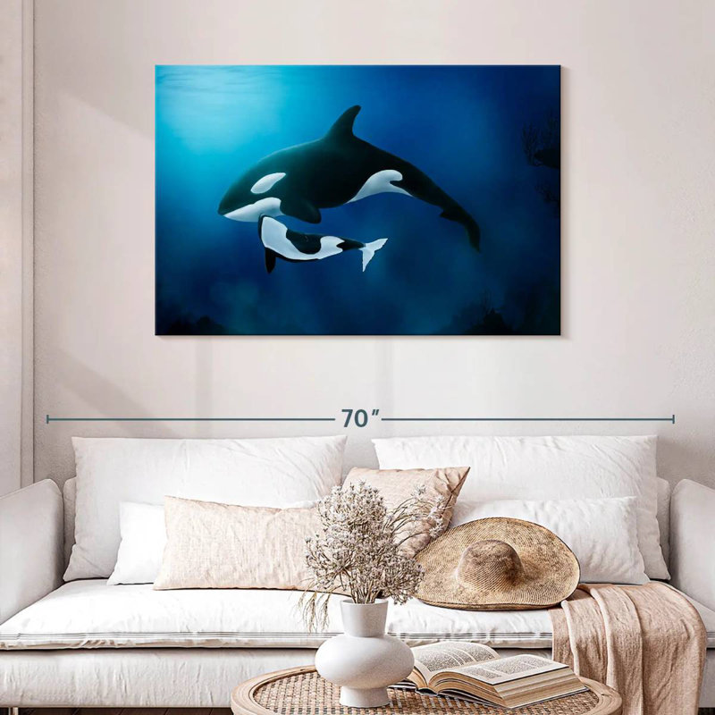 Brampt Mother And Baby Orca, 30" H x 45" W