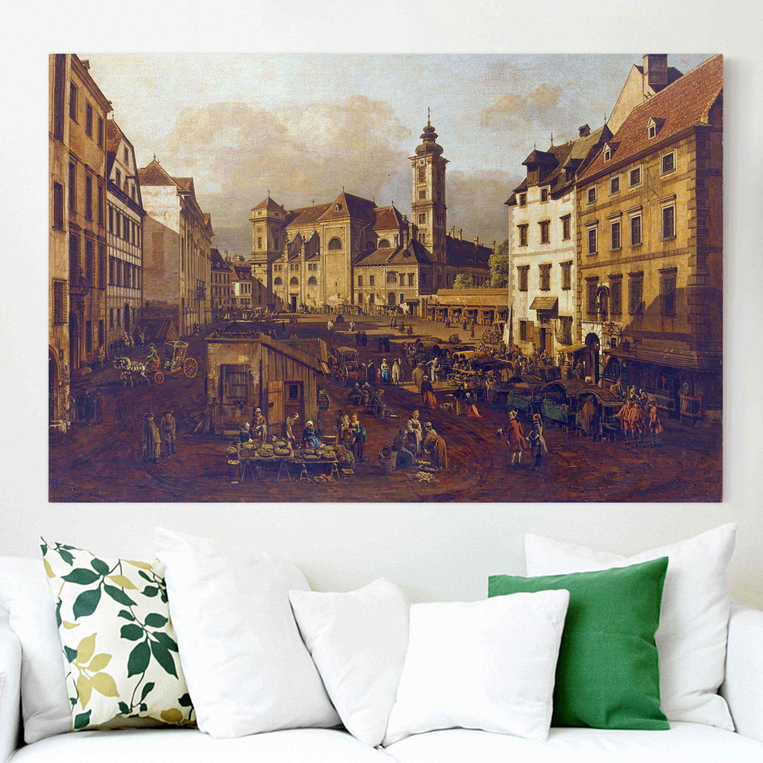 Leinwandbild Die Freyung in Wien, Ansicht von Südost von Bernardo Bellotto