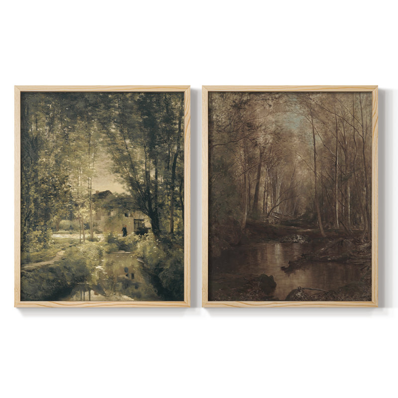 «Vintage Landscape VI», 2 pièces, Naturel, H 10 po x l 16 po