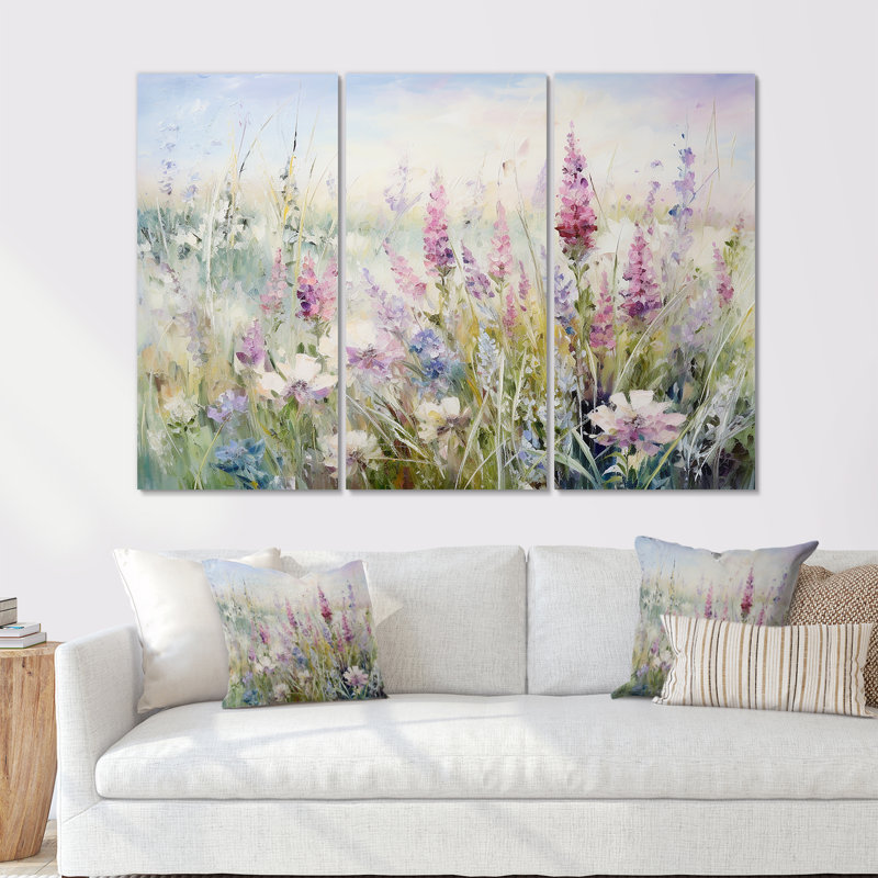 Ensemble de décoration murale Minimal Herbs Country Charm I - Fleurs, Toile tendue, H 40 po x l 60 po x P 1 po