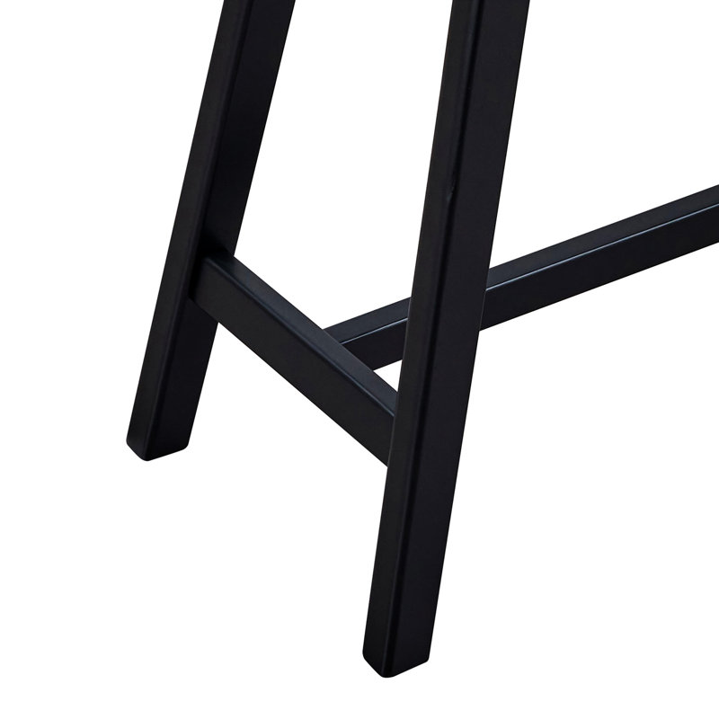 Narrow Console Table with Solid Wood Legs, Black