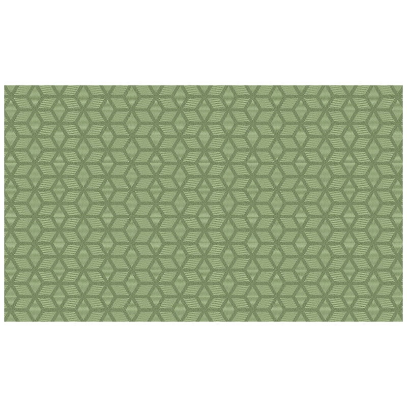 Un-Rug Cubics Rube Low Profile Kitchen Mat by Matterly, Rectangle 3' x 5', Green
