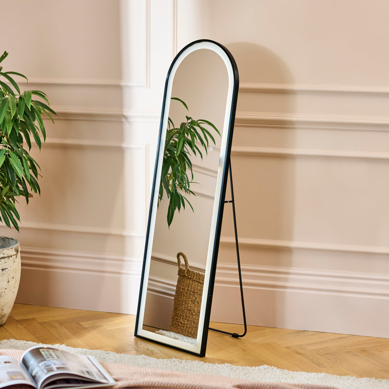 145x45cm LED Arch Mirror, Black